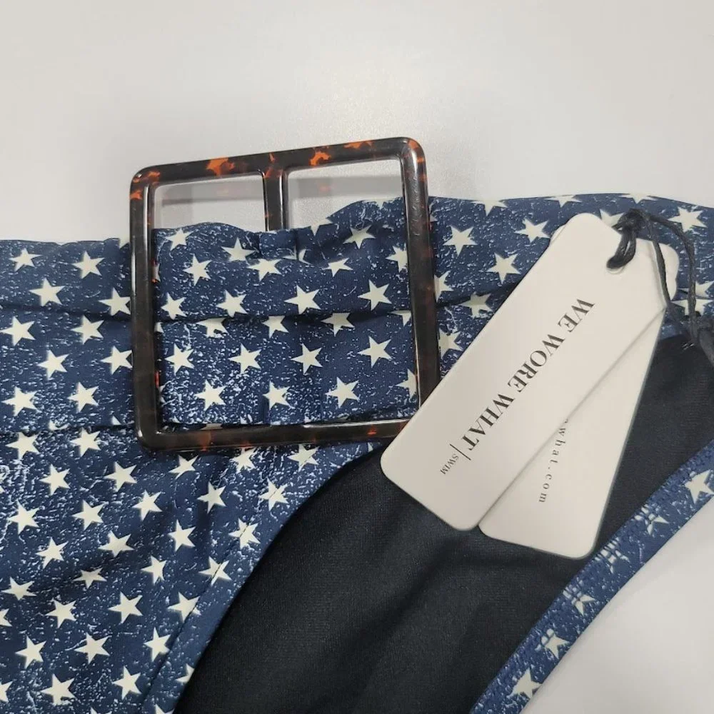 WeWoreWhat Annie Star-Print Hipster Bikini Bottom Blue